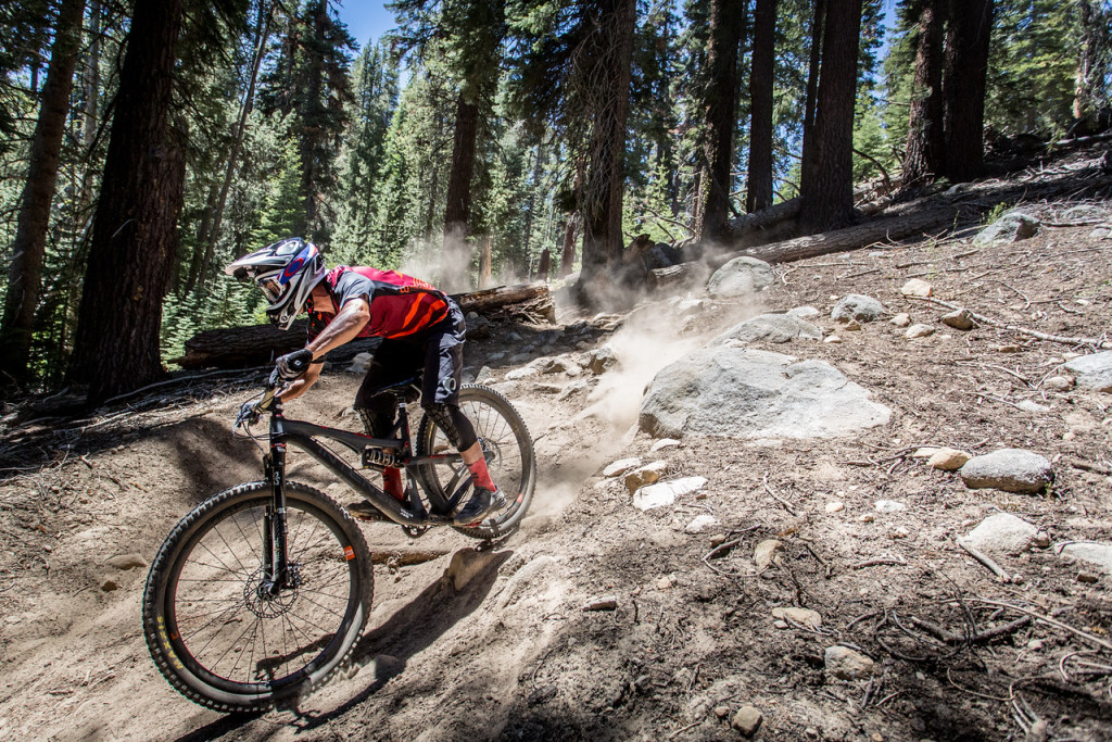 Brian Lopes in full attack mode on stage three of the China Peak Enduro. Photo: Called to Creation