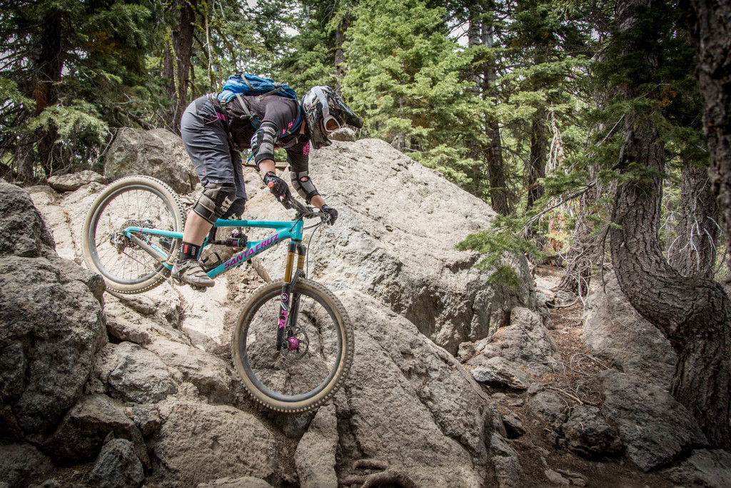 Megan Gemelos isn’t new to rocky terrain and showed her expertise during the 2015 Northstar Enduro. Photo: Called to Creation