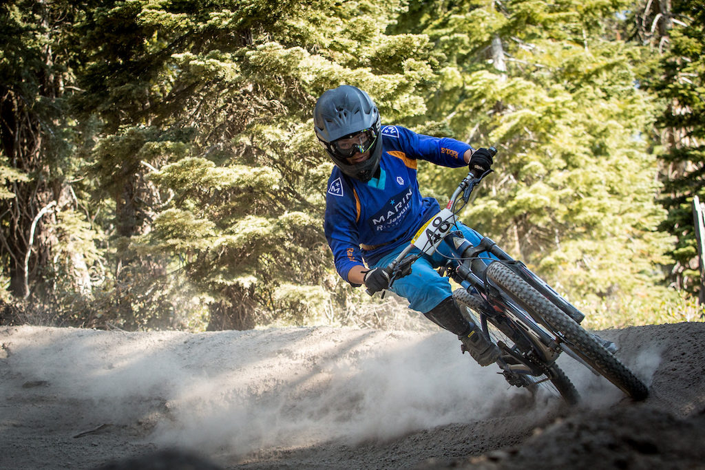 Essence Barton is all focus and determination through the loose berms on stage 1. Photo: Called to Creation.