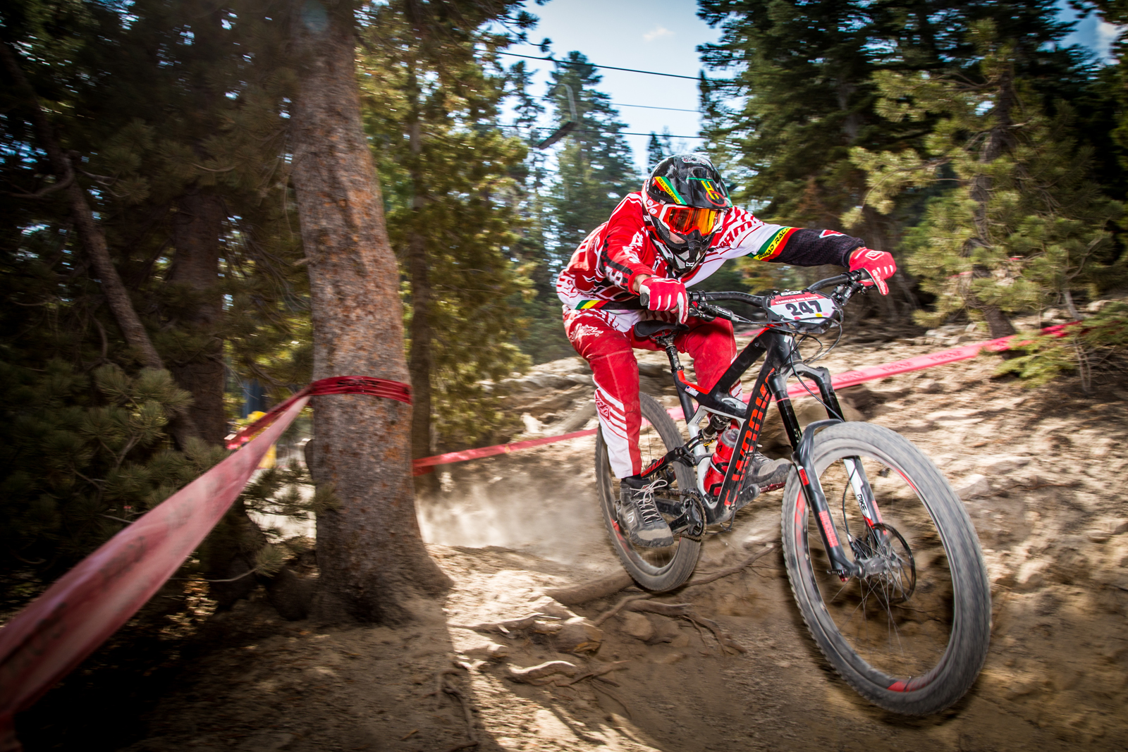 Ashton Smith (Trail Head Racing) charges the Kamikaze Bike Games Enduro course.